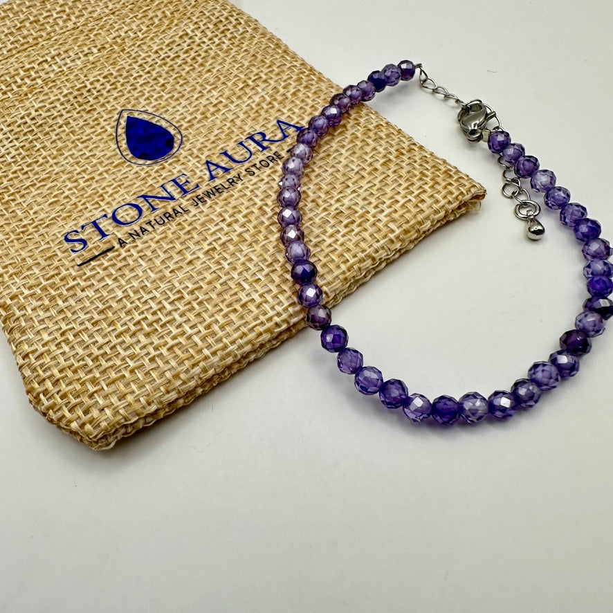 Lila Zirkon Armband