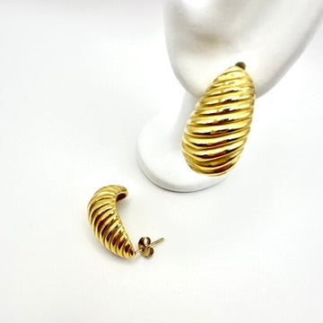 Statement-Ohrstecker „Ribbed Drop“ im Vintage-Look