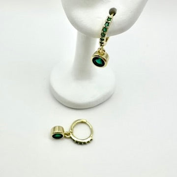 Creolen „Emerald Charm“ mit grünem Glas