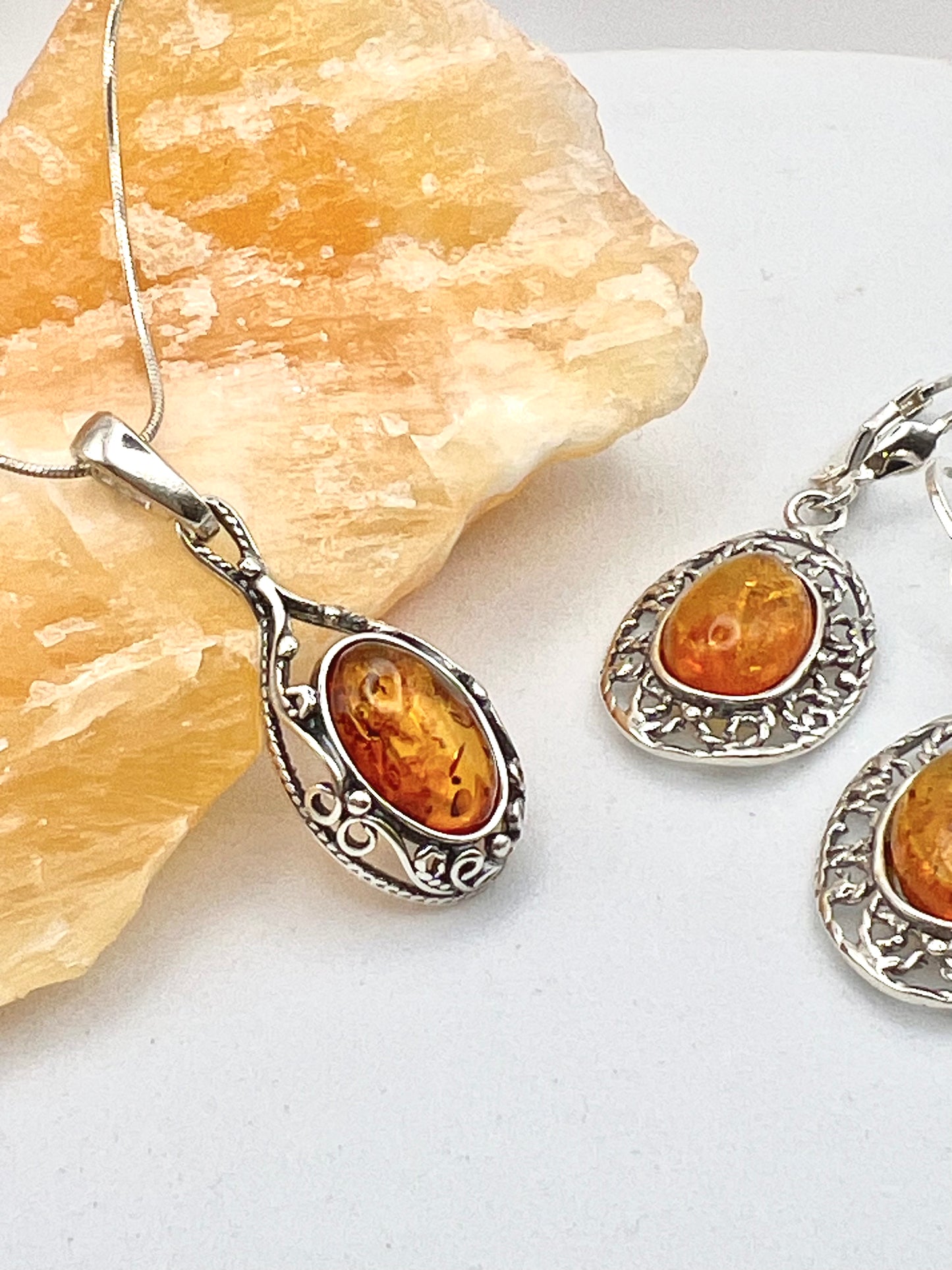 Set "Barocke Eleganz": Bernstein in Filigran-Fassung