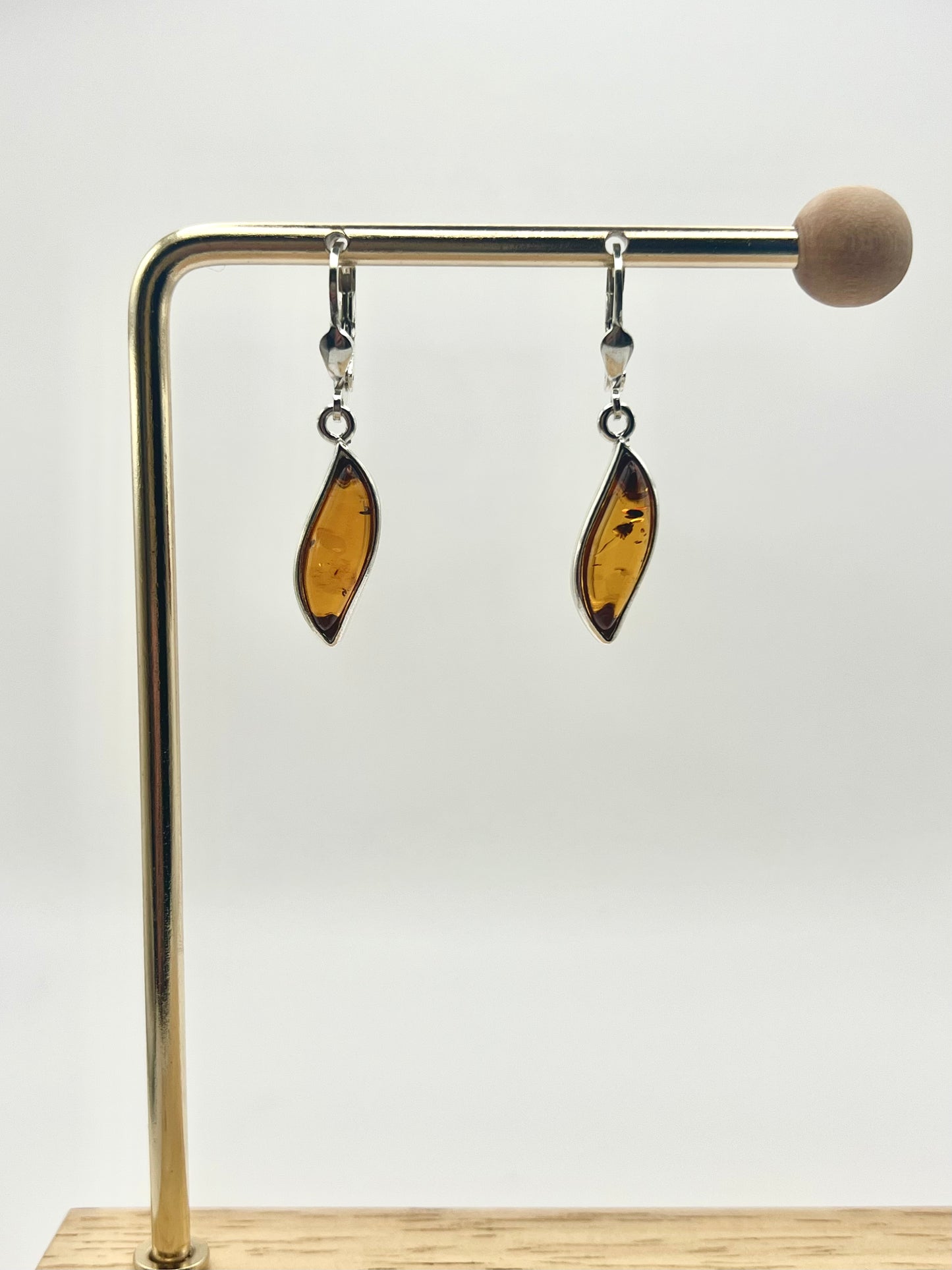 Silberohrringe mit Natur-Bernstein