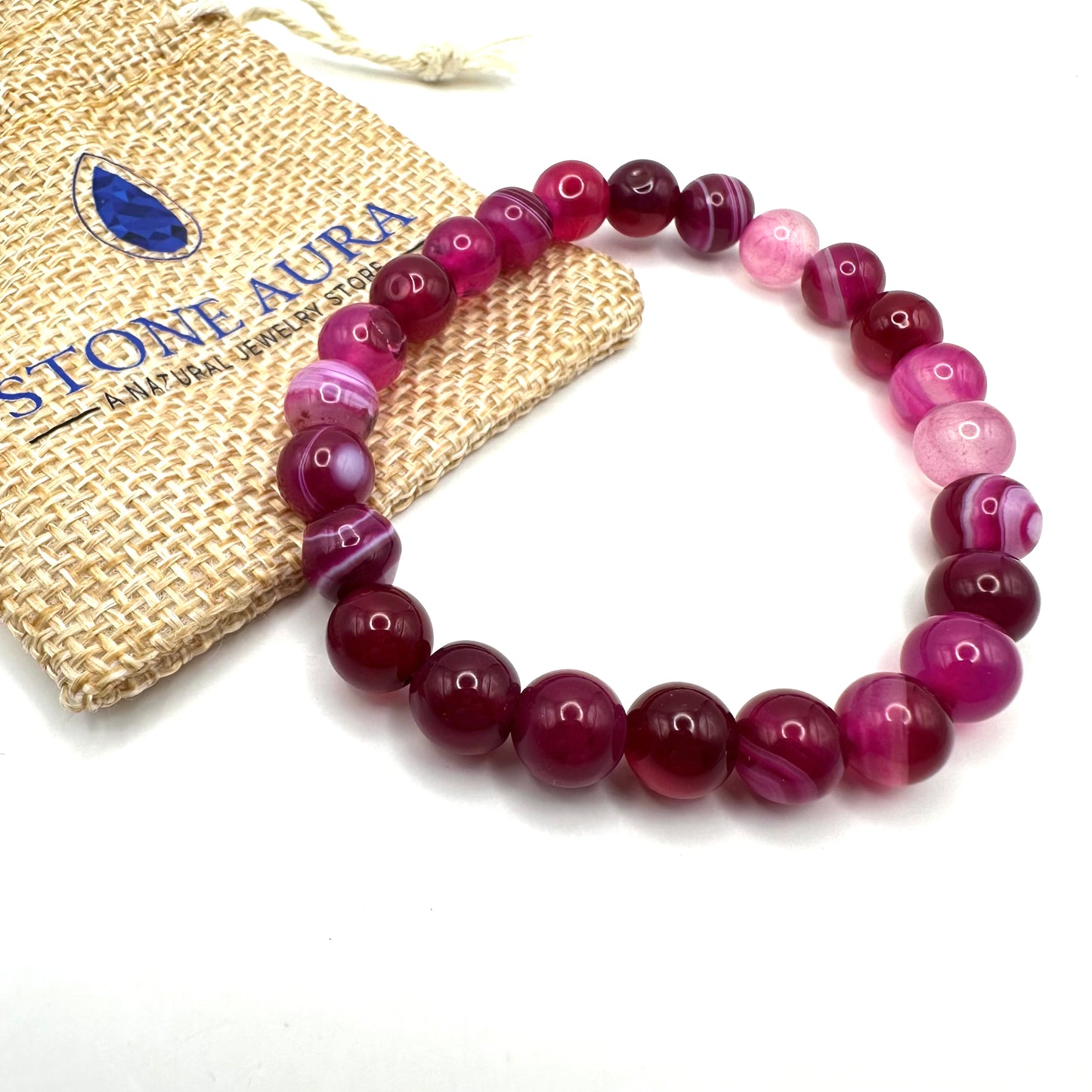 Faszinierendes Armband aus Achat (Kugel 8 mm)