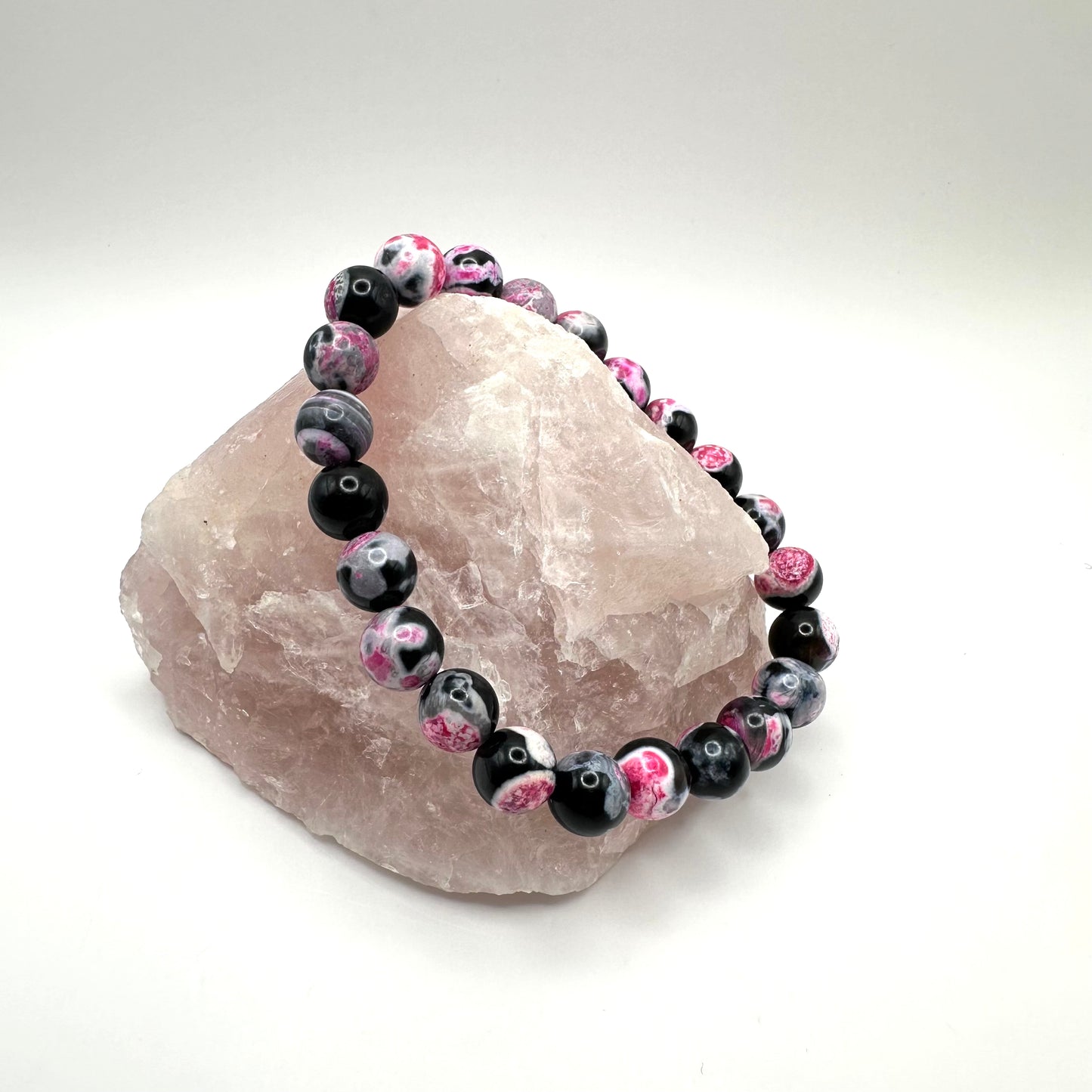 Farbenfrohes Armband aus Achat (Kugel 8 mm)