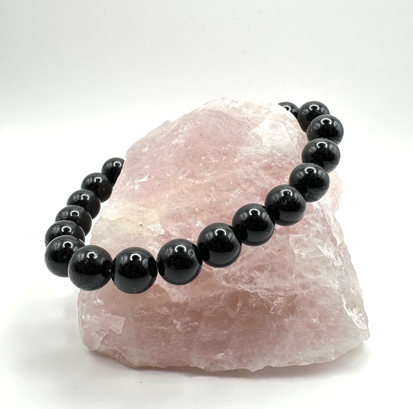 Elegantes Armband aus Schwarz Onyx (Kugel 8 mm)