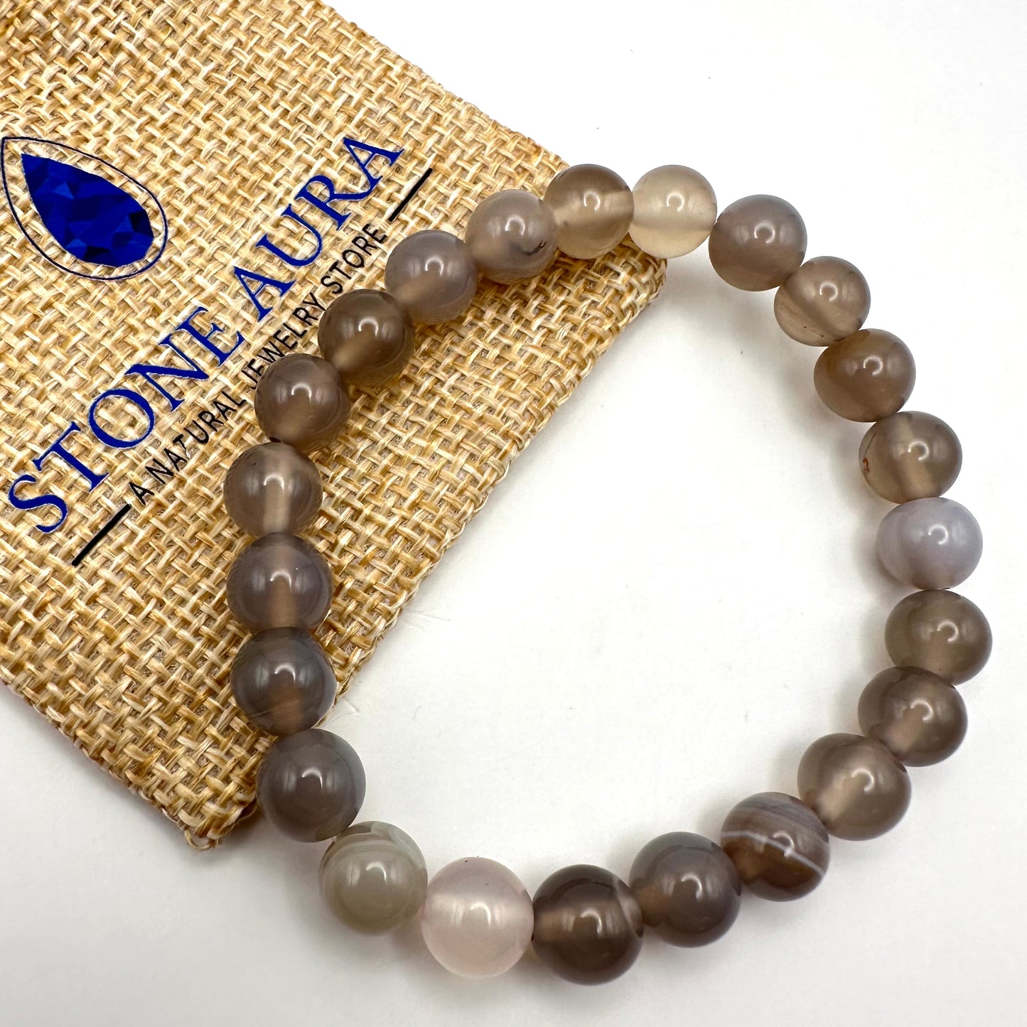Grauer Achat Armband