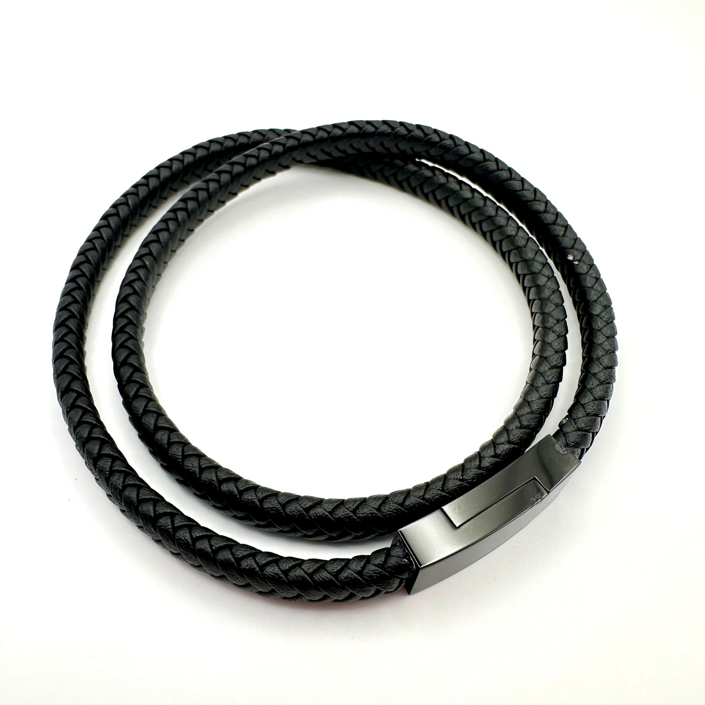 Herren-Armband „Midnight Double Loop“ in Tiefschwarz