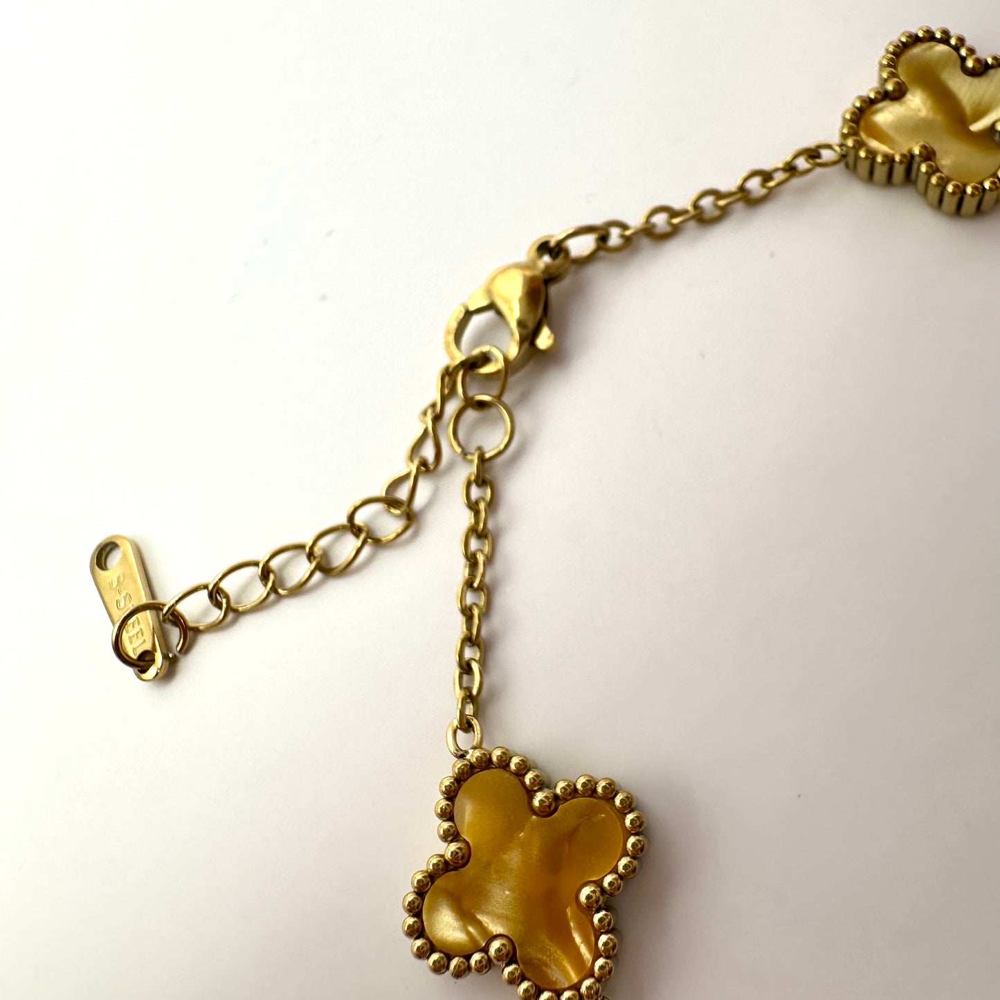 Damen-Armband "Glücksklee" mit Perlmutt-Inlays
