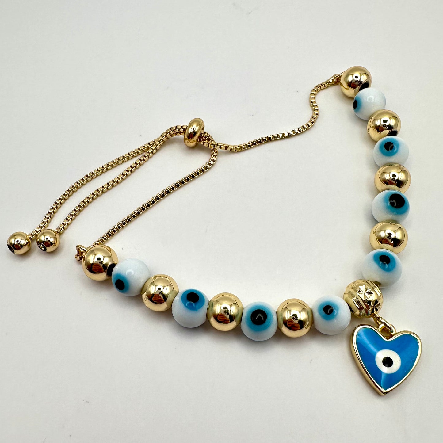 Damen-Armband "Nazar-Herz" mit goldenen Akzenten