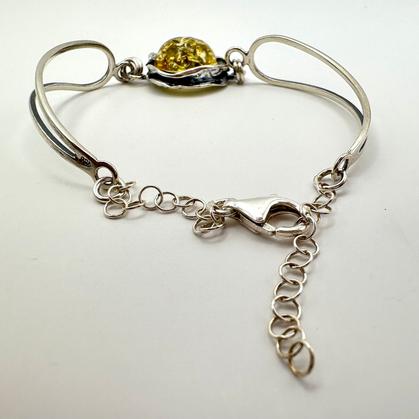 Bernstein Armreif (925er Silber)