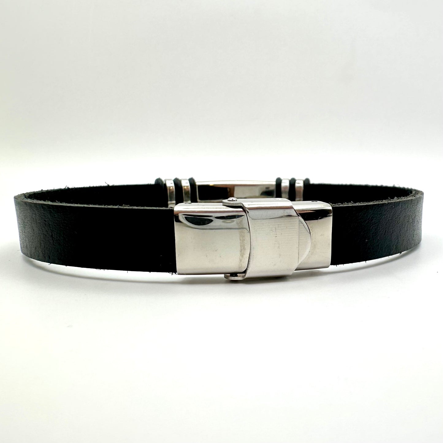 Herren-Lederarmband mit Bernstein-Mosaik