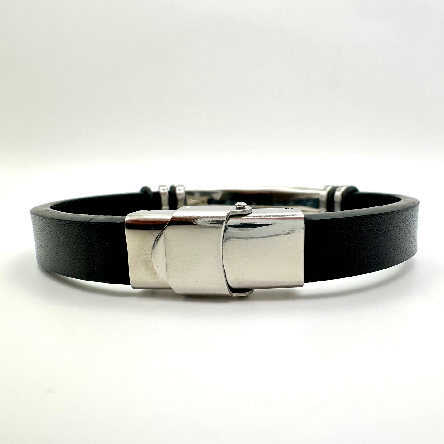 Herren-Lederarmband mit Bernstein-Optik