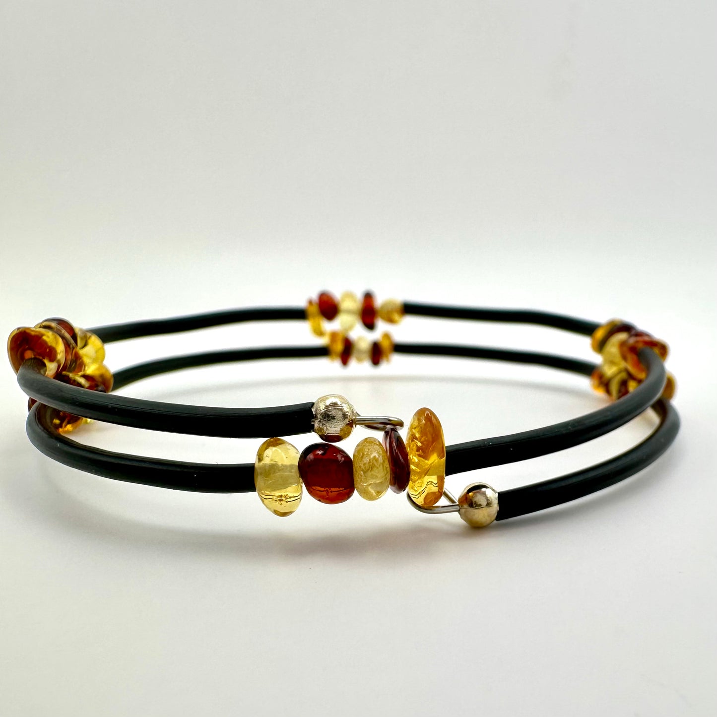 Minimalistisches Doppel-Armband mit Naturbernstein