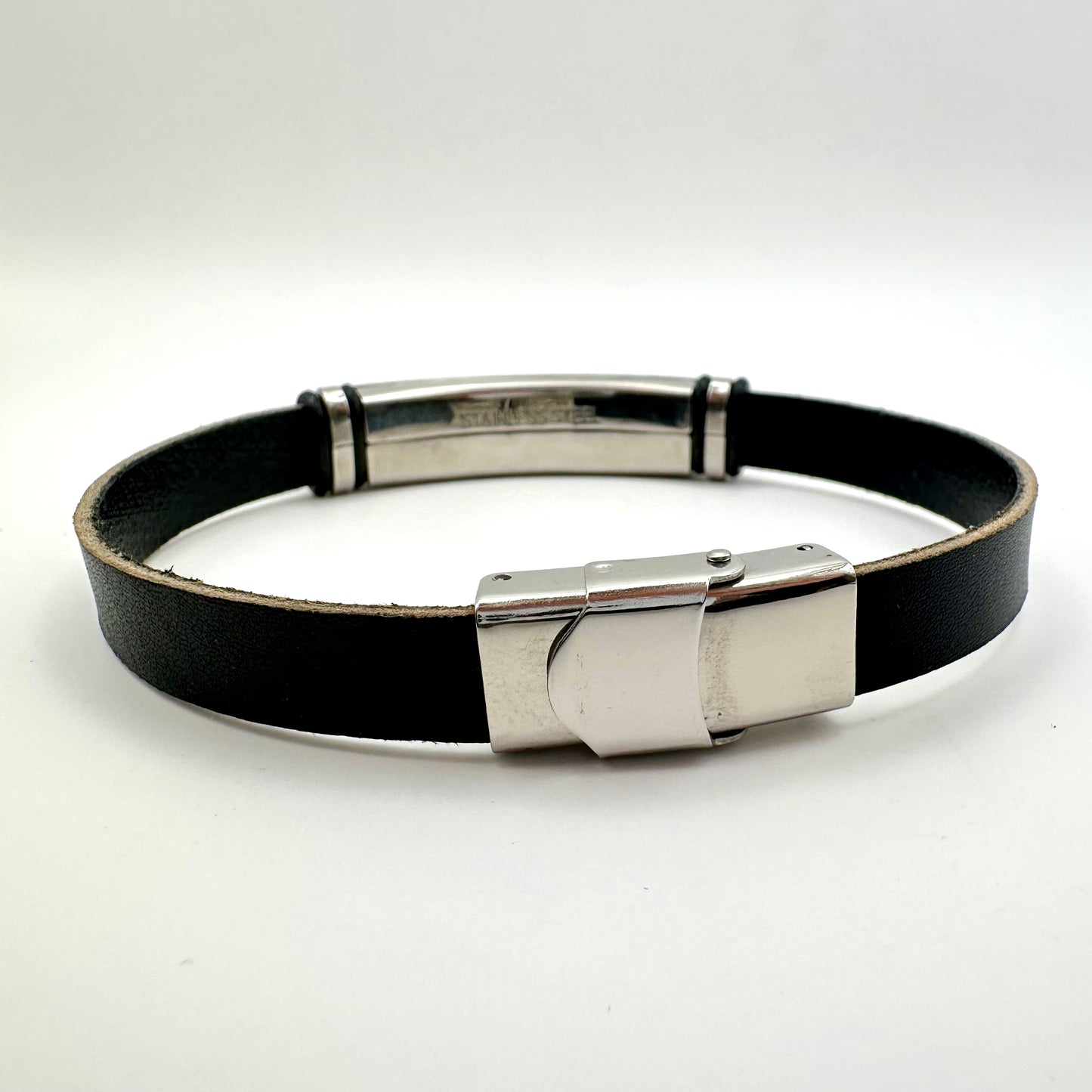 Herren-Lederarmband mit Bernstein-Mosaik (Gold-Finish)