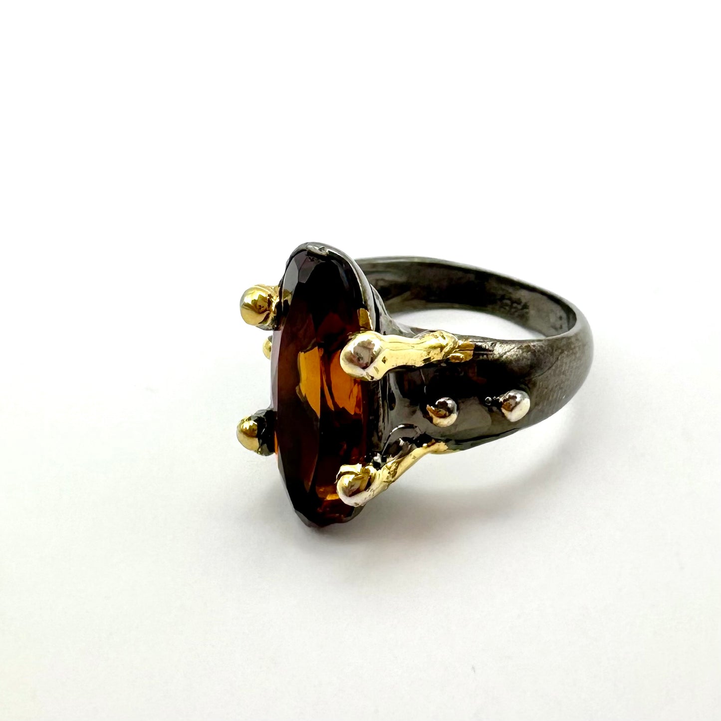 Damen-Ring „Honey Reflection“ aus Sterling-Silber & Citrin