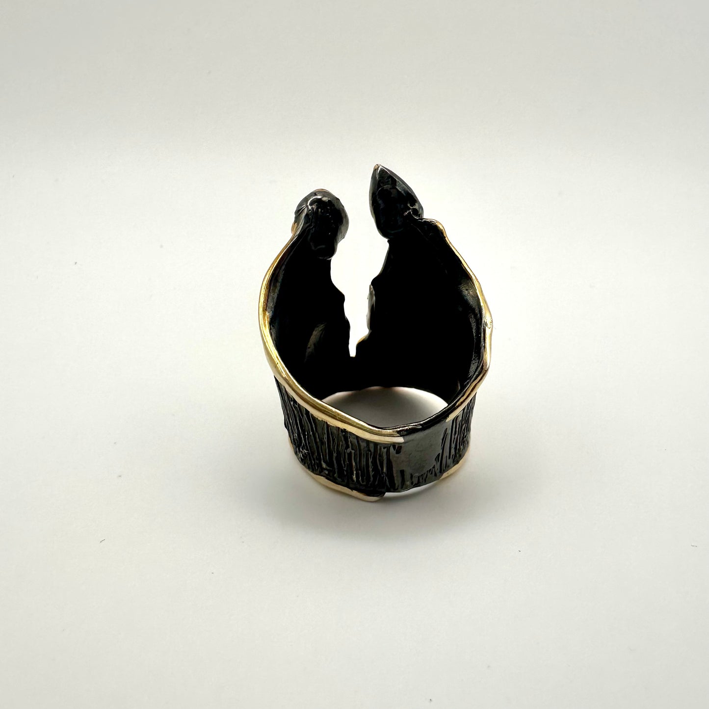 Damen-Ring „Dark Moon Orbit“ aus Sterling-Silber & Amethyst
