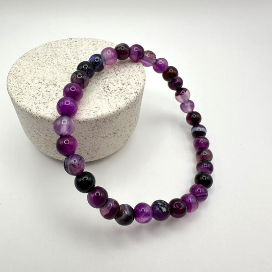 Lila Achat Armband