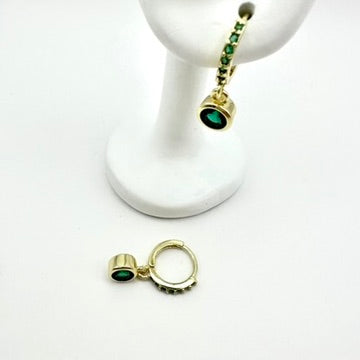 Creolen „Emerald Charm“ mit grünem Glas
