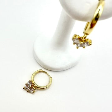 Creolen „Triple Shine Heart“ mit Zirkonia-Anhängern