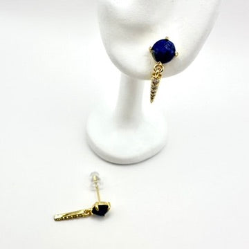Ohrhänger „Midnight Spike“ mit dunkelblauem Glas