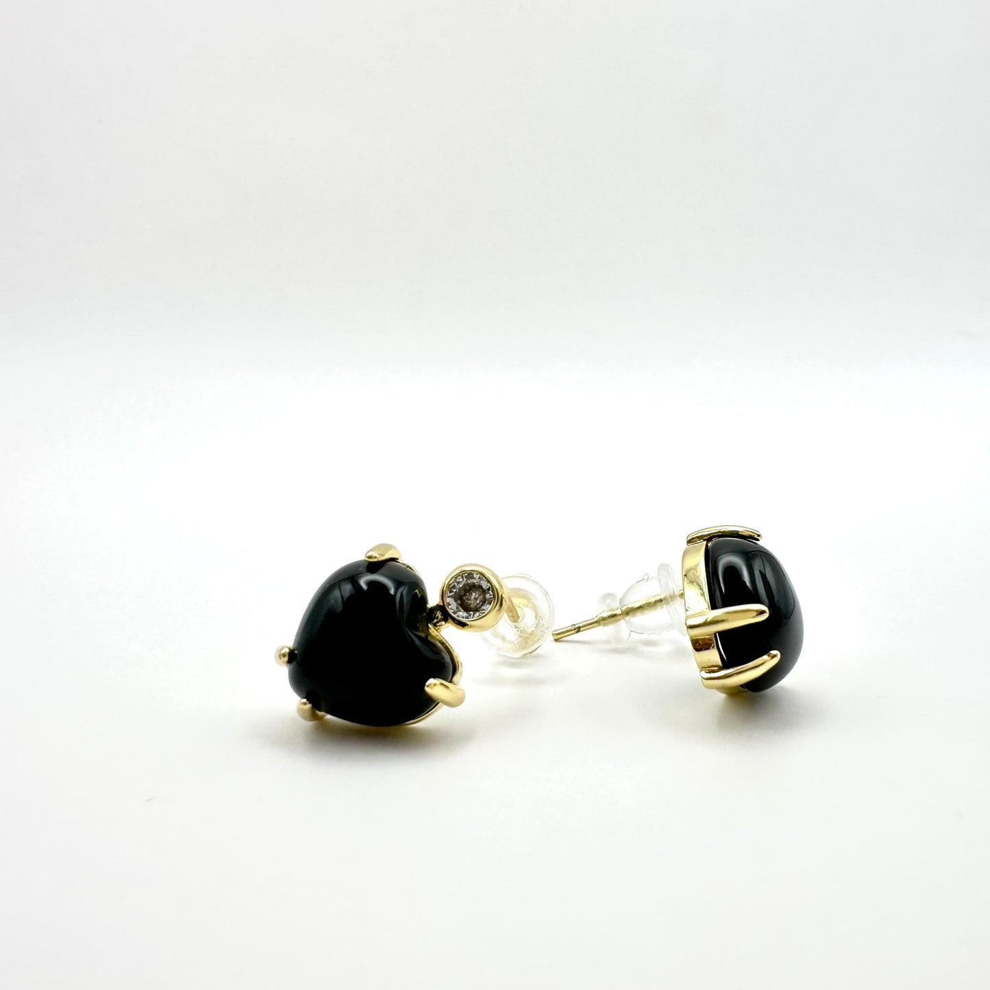 Ohrstecker „Midnight Heart“ mit schwarzem Glas