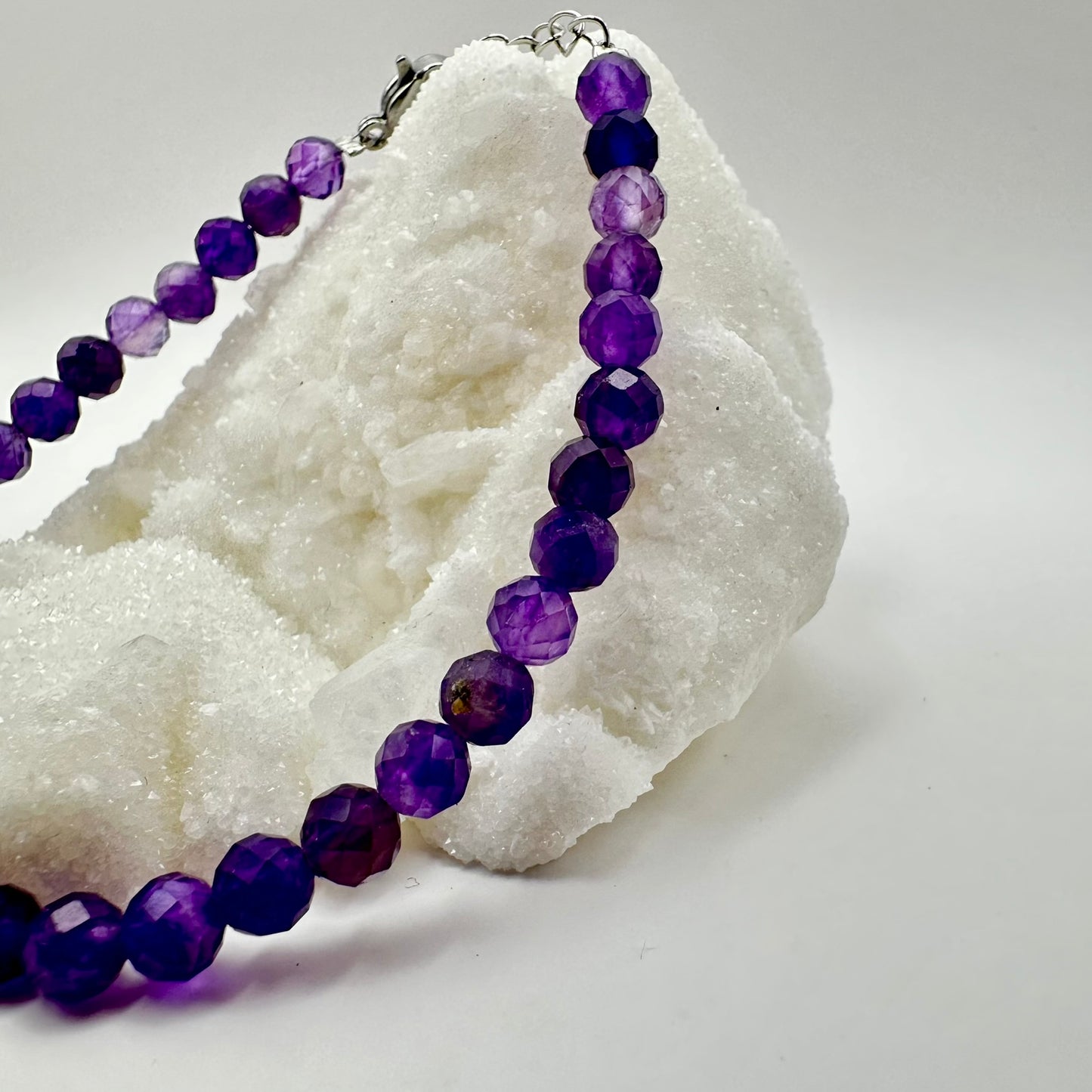 Amethyst (facettiert mit Verschluss) Armband