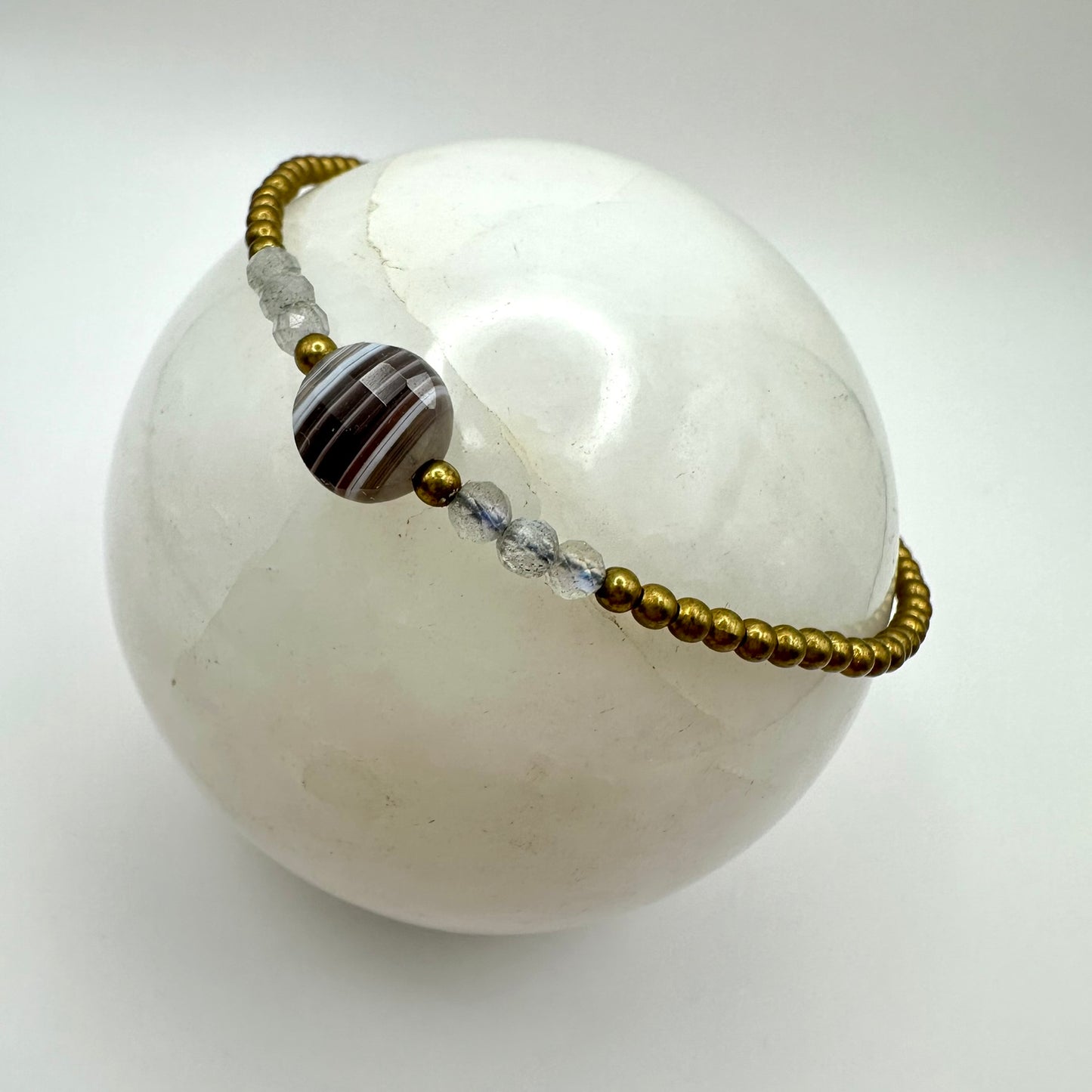 Botswana-Achat & Labradorit Armband