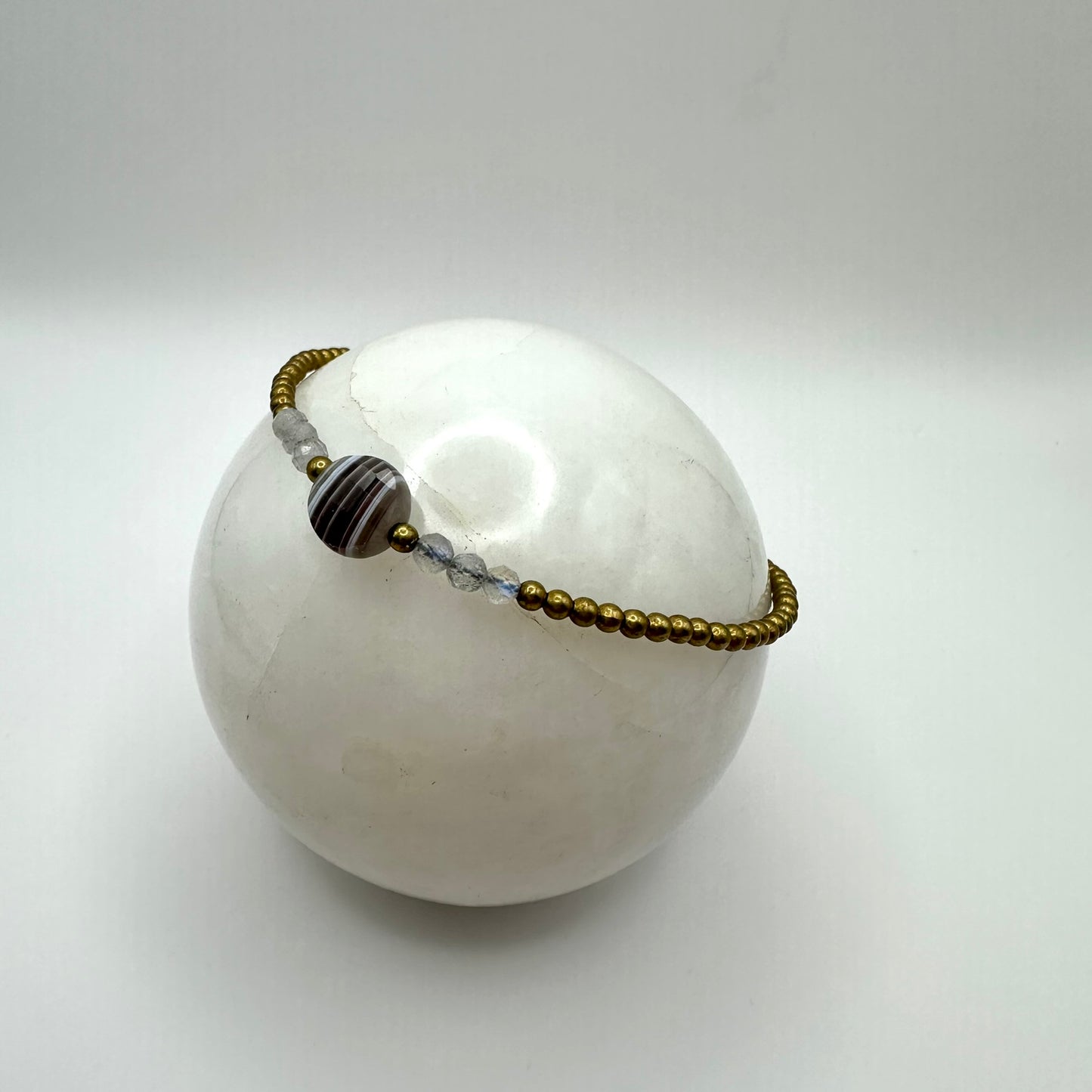 Botswana-Achat & Labradorit Armband