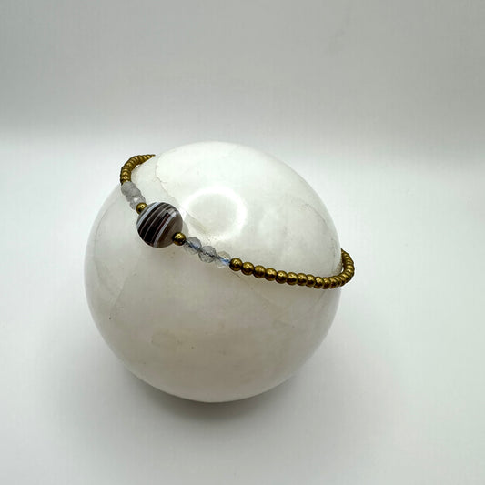 Botswana-Achat & Labradorit Armband