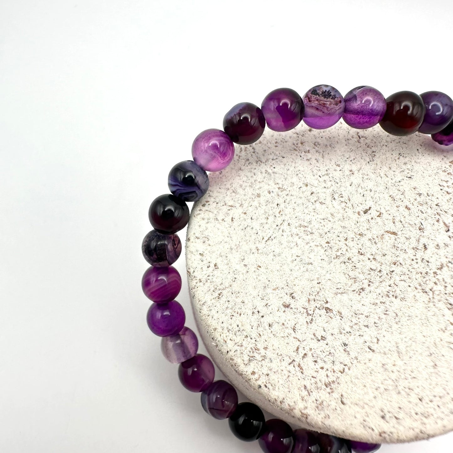 Lila Achat Armband