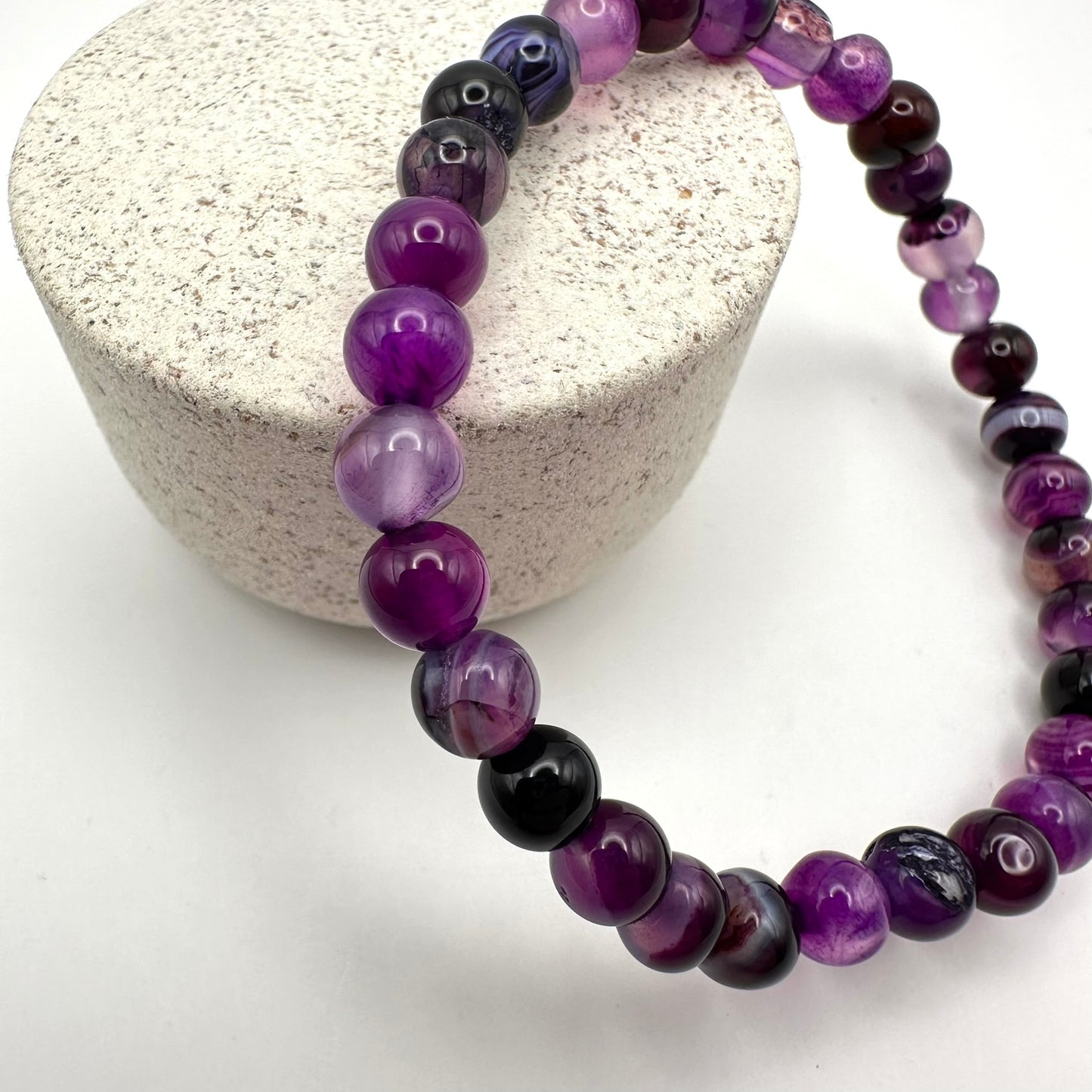 Lila Achat Armband