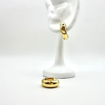 Chunky Creolen „Golden Gloss“ aus Edelstahl