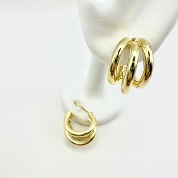 Triple-Layer Creolen „Gold Symphony“ aus Edelstahl