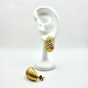 Statement-Ohrstecker „Ribbed Drop“ im Vintage-Look