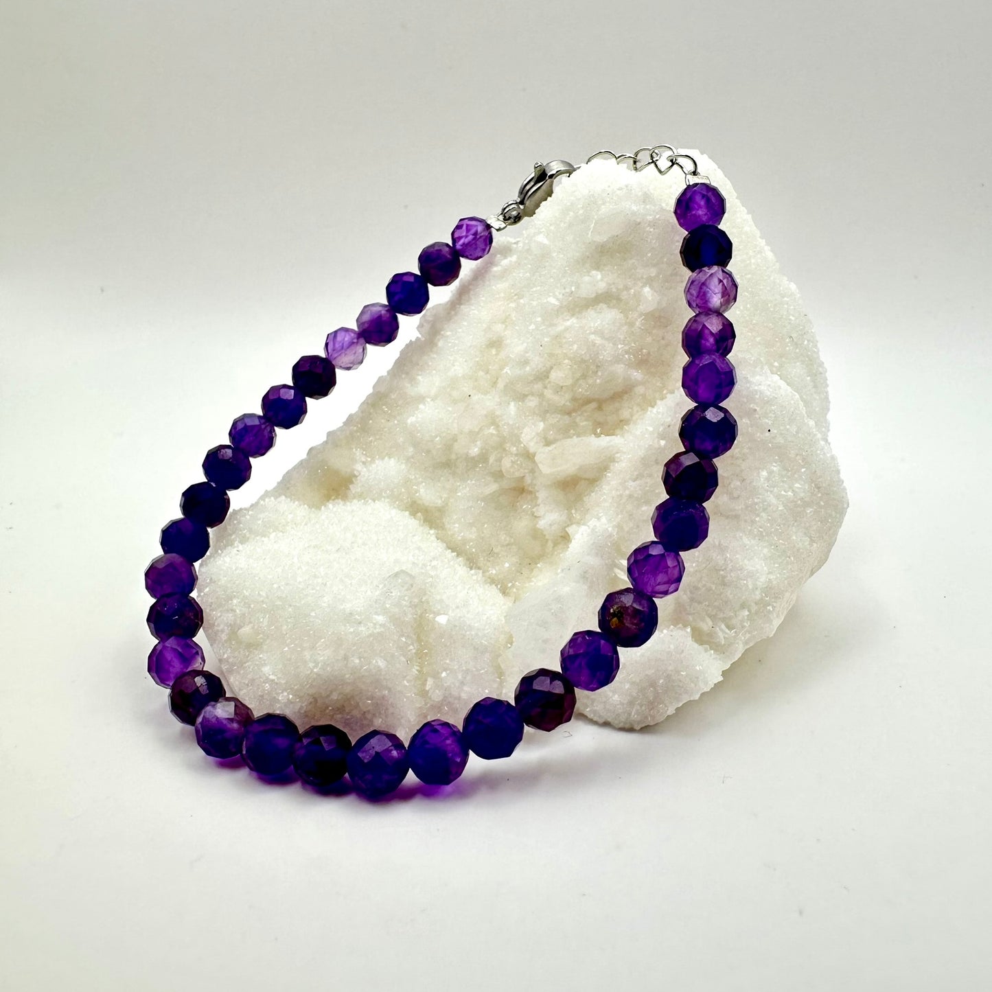 Amethyst (facettiert mit Verschluss) Armband
