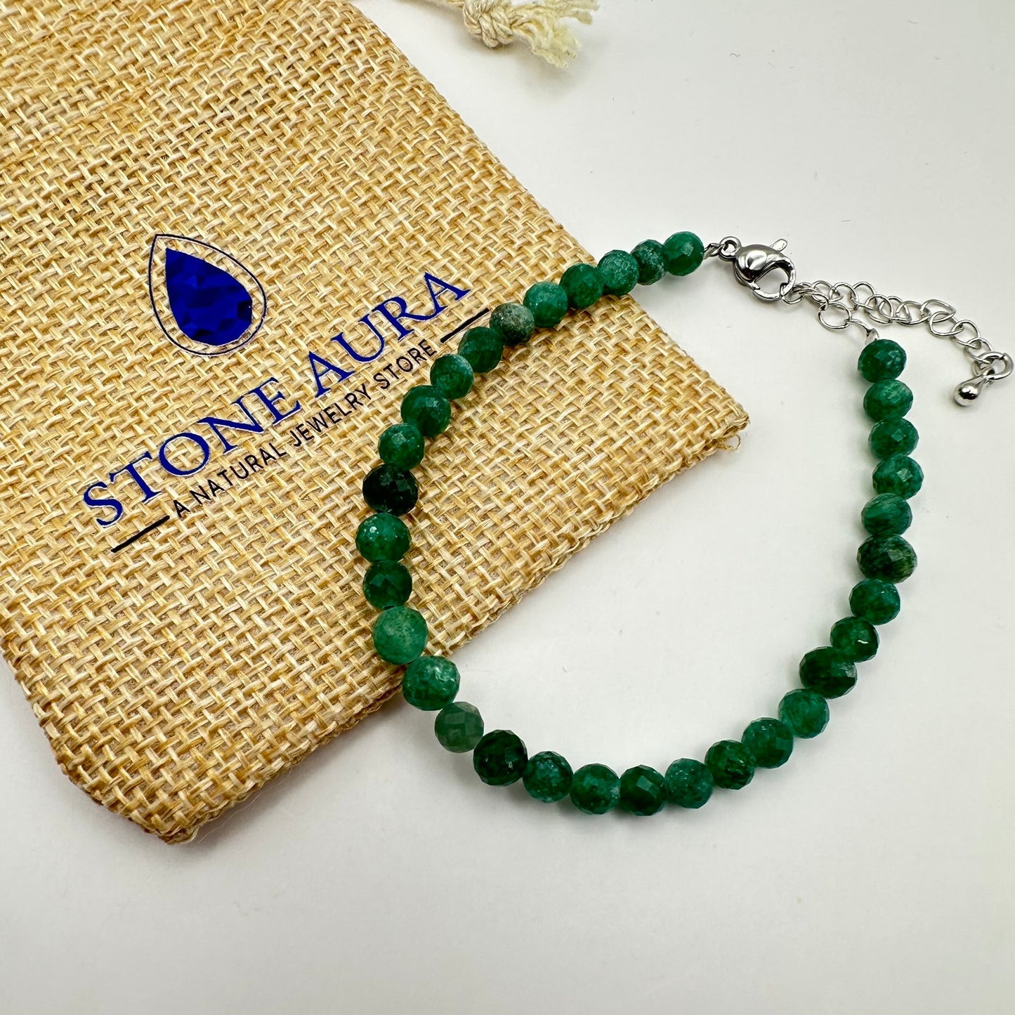 Grüner Aventurin (facettiert) Armband