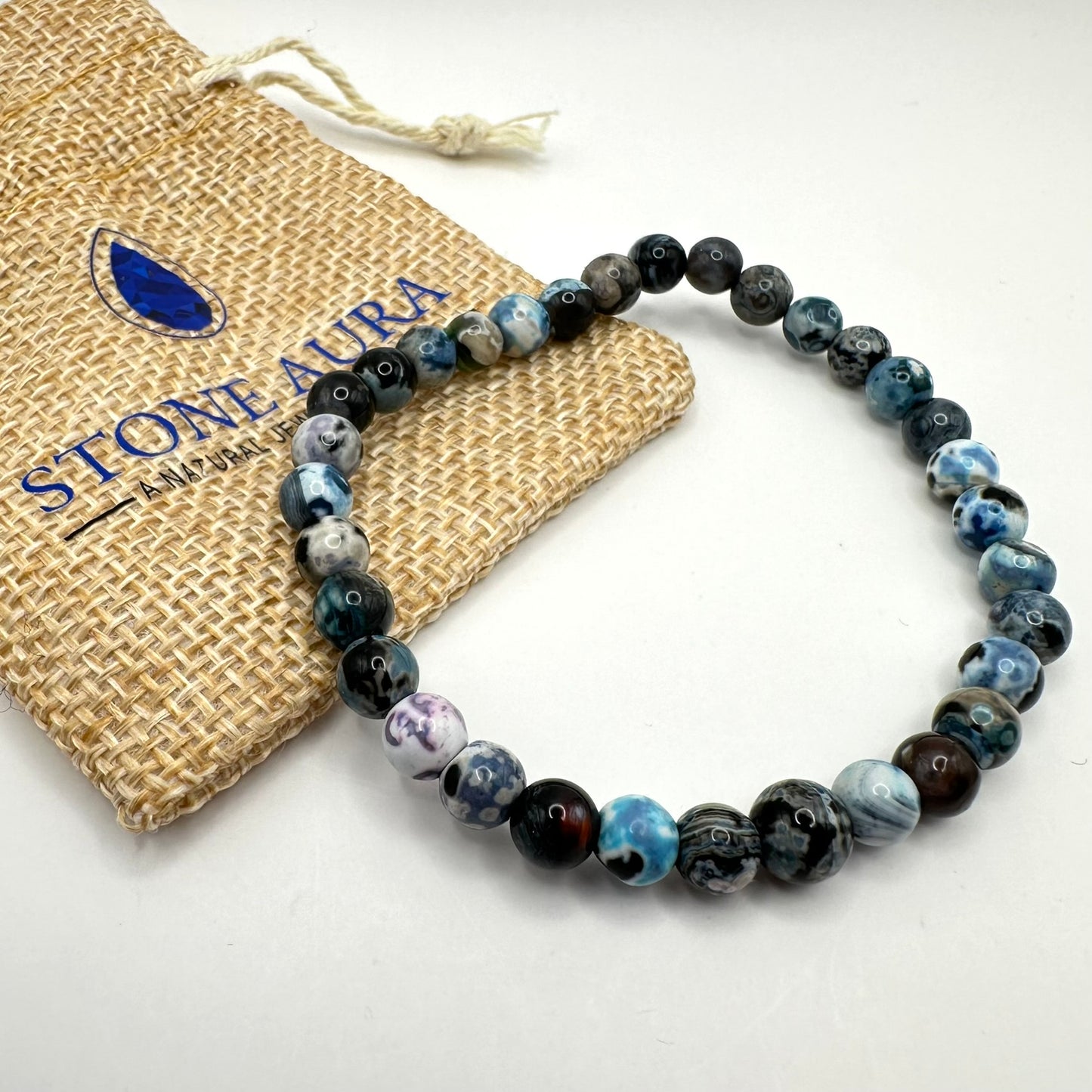 Blue Spot Afrikanischer Achat Armband