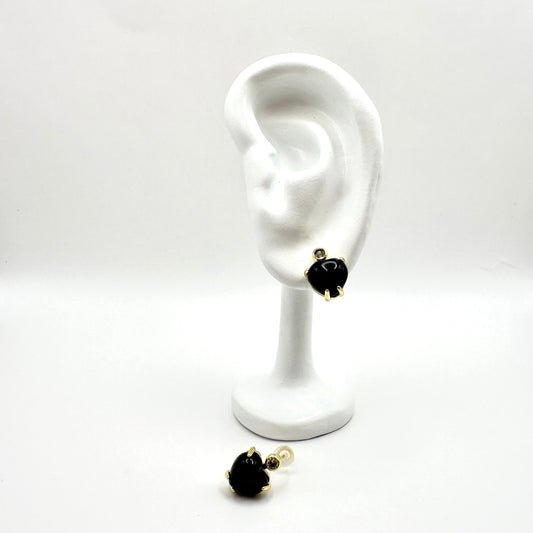 Ohrstecker „Midnight Heart“ mit schwarzem Glas