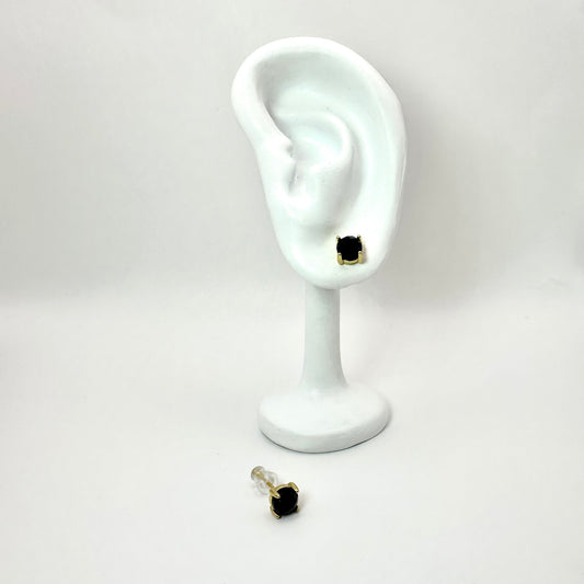 Ohrstecker „Deep Black“ mit schwarzem Glas