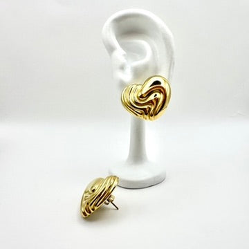 Statement-Ohrstecker „Sculpted Heart“ aus Edelstahl
