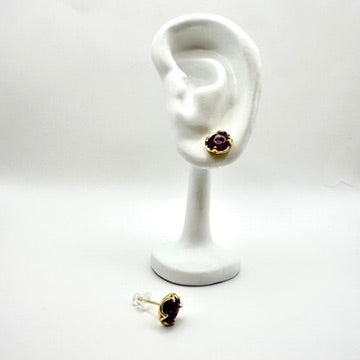 Ohrstecker „Burgundy Mist“ mit strukturiertem Glas
