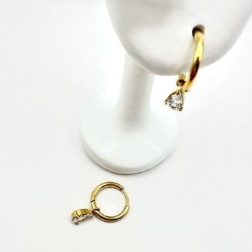 Creolen „Sparkling Drop“ mit Zirkonia-Anhängern