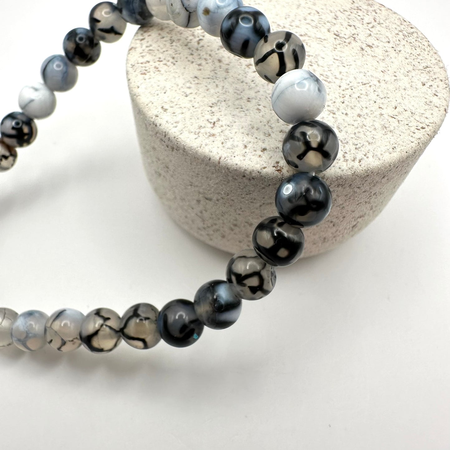 Drachenader-Achat (grau) Armband