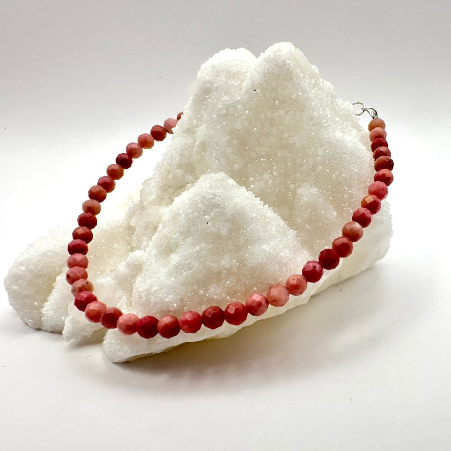 Rhodonit (facettiert mit Verschluss) Armband
