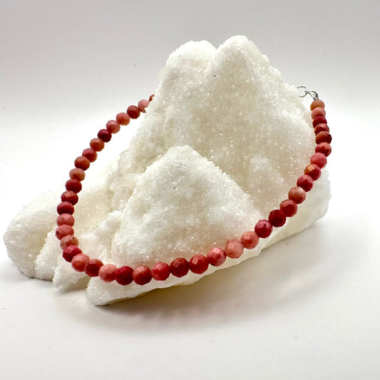 Rhodonit (facettiert mit Verschluss) Armband