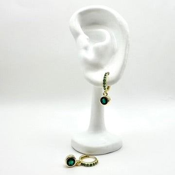 Creolen „Emerald Charm“ mit grünem Glas