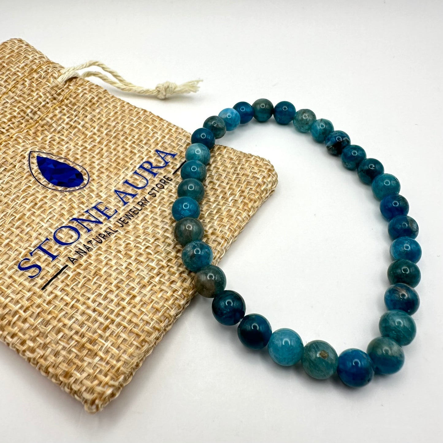 Blau-Apatit (Leuchtend) Armband