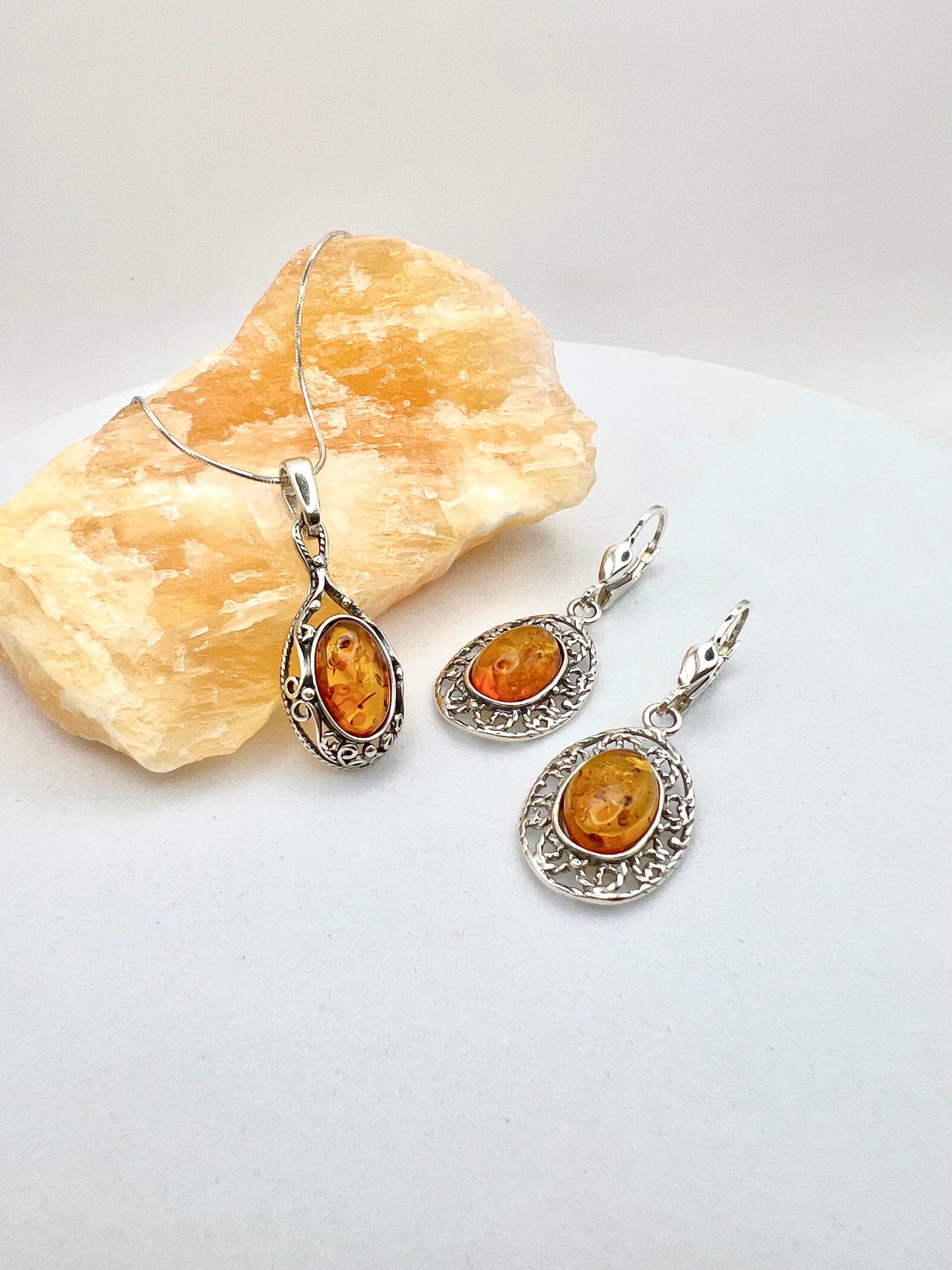 Set "Barocke Eleganz": Bernstein in Filigran-Fassung