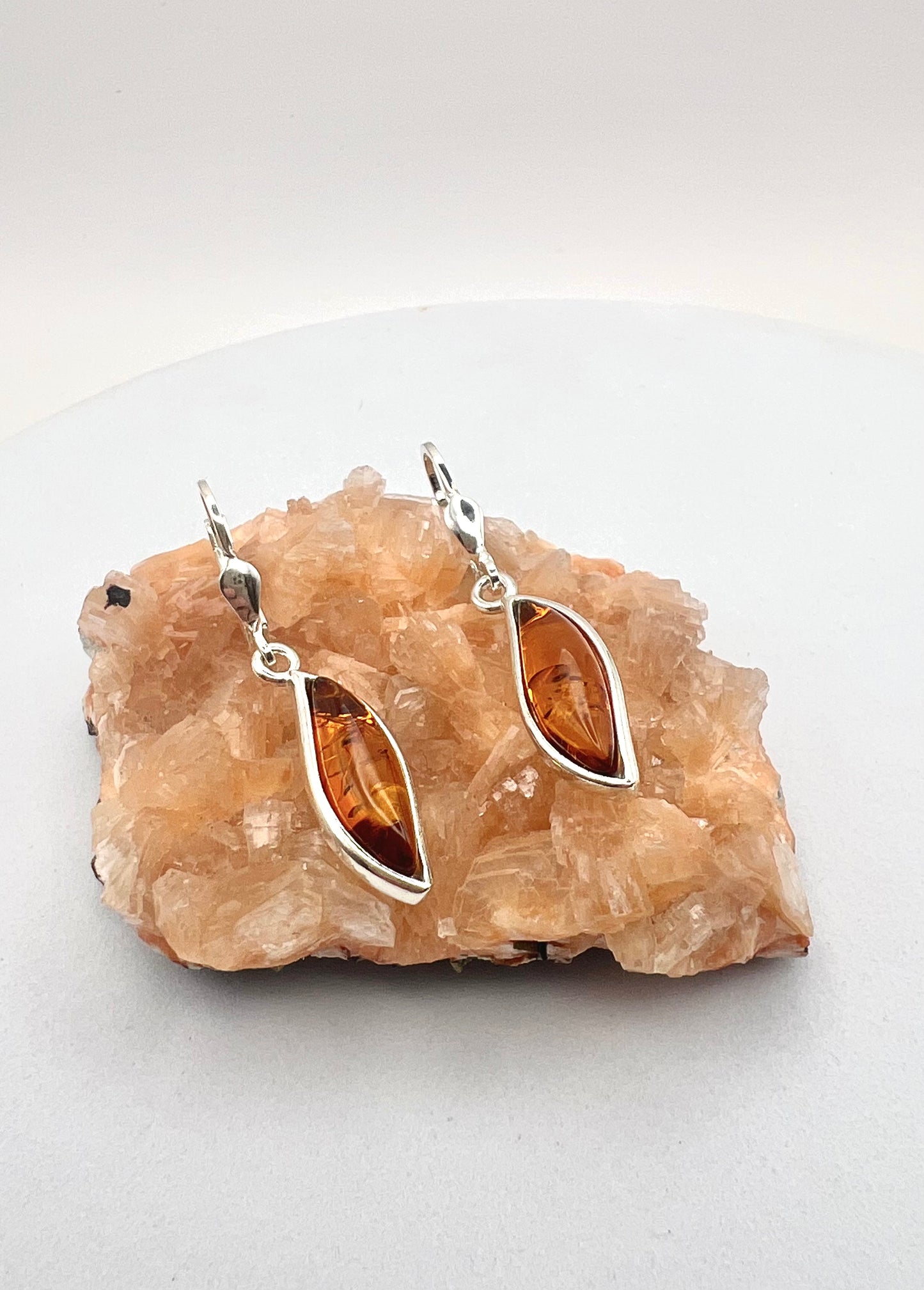Silberohrringe mit Natur-Bernstein