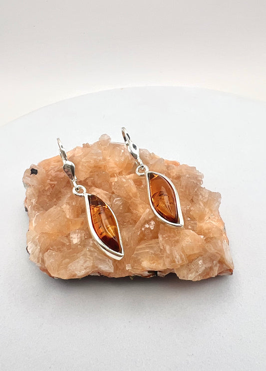 Silberohrringe mit Natur-Bernstein