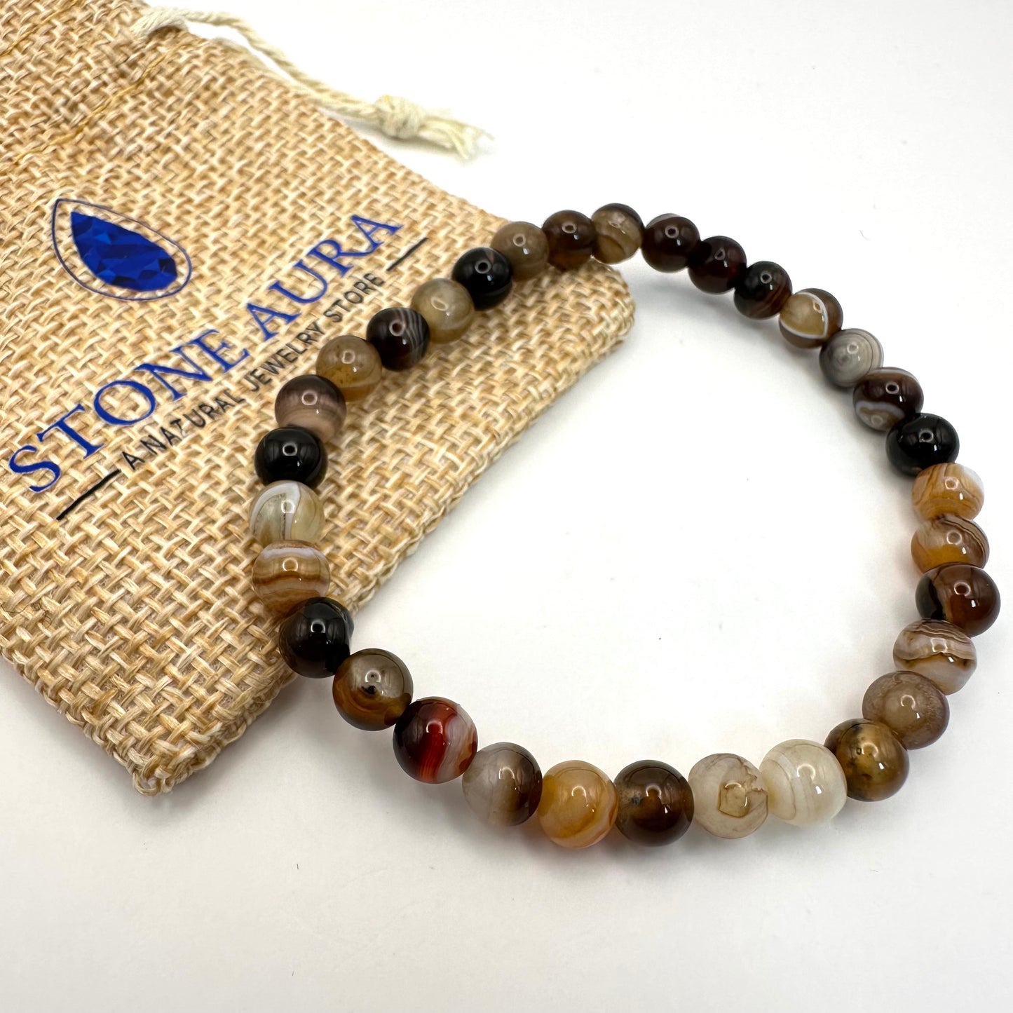 Gestreifter Achat Armband